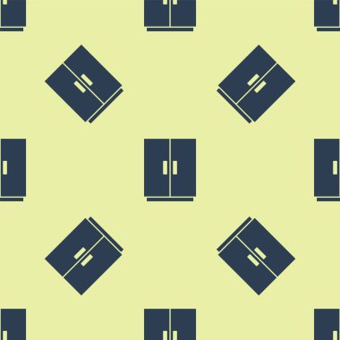 Mavi Gardırop ikonu sarı arka planda kusursuz desen izole etti. Vektör.