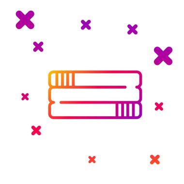 Beyaz arkaplanda renk çizgisi havlu yığını simgesi izole edildi. Kademeli rastgele dinamik şekiller. Vektör.