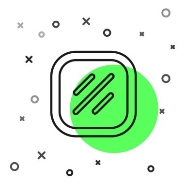 Beyaz arka planda siyah çizgi biftek ikonu var. Vektör.