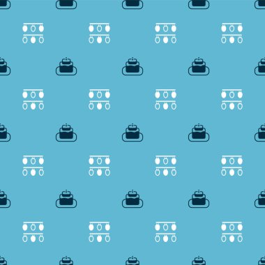 Pasta ve Noel ışıklarını kusursuz desene ayarlayın. Vektör.