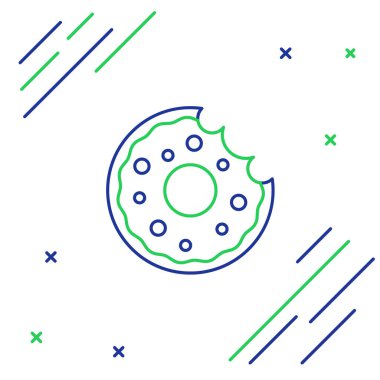 Beyaz arka planda izole edilmiş tatlı jöleli donut. Renkli taslak konsepti. Vektör.