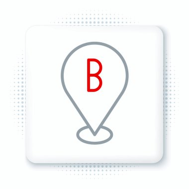 Çizgi Haritası simgesi beyaz arkaplanda izole edildi. Navigasyon, işaret, konum, harita, GPS, yön, yer, pusula, arama konsepti. Renkli taslak konsepti. Vektör.