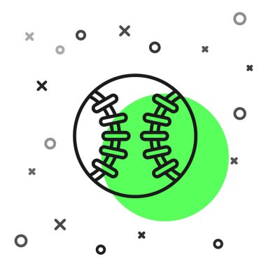 Siyah çizgi beyzbol topu ikonu beyaz arkaplanda izole edildi. Vektör.