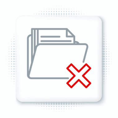 Beyaz arkaplanda bulunan dizin simgesini sil. Geri dönüşüm kutusu olan klasör. Dizini sil ya da hata yap. Bilgisayar bilgi dizinini kapat. Renkli taslak konsepti. Vektör.