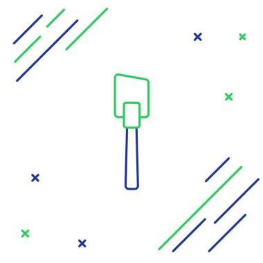 Spatula çizgisi simgesi beyaz arkaplanda izole edildi. Mutfak spatula ikonu. Barbekü spatula işareti. Barbekü ve ızgara aleti. Renkli taslak konsepti. Vektör.