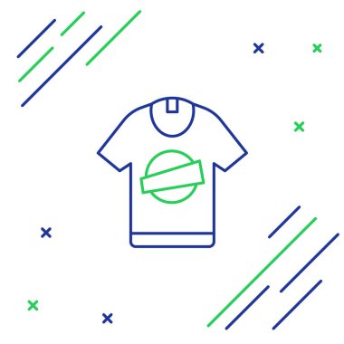 Beyaz arkaplanda çizgi tişört simgesi izole edildi. Renkli taslak konsepti. Vektör.