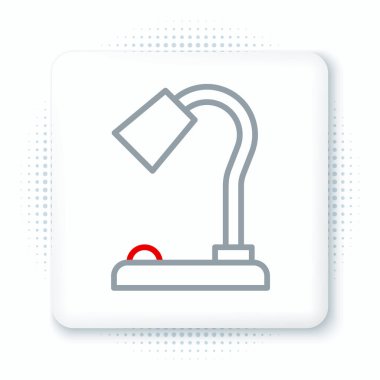 Çizgi Masa Lambası simgesi beyaz arkaplanda izole edildi. Renkli taslak konsepti. Vektör.