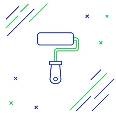 Çizgi boyası fırça simgesi beyaz arkaplanda izole edildi. Renkli taslak konsepti. Vektör.