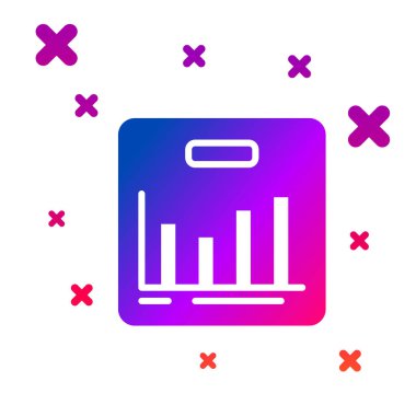 Renkli pasta grafiği bilgi simgesi beyaz arkaplanda izole edildi. Diyagram çizelgesi. Kademeli rastgele dinamik şekiller. Vektör.