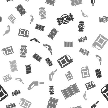 Endüstriyel metalik borular, fıçı yağı, benzin tüpü ve benzin pompası başlığını pürüzsüz desene ayarlayın. Vektör.