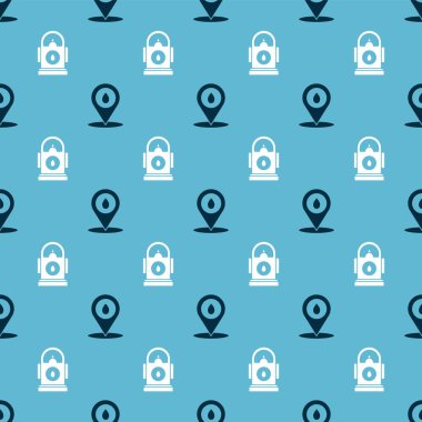 Yakıt ikmal istasyonunu ve benzin istasyonunu kusursuz bir şekilde doldur. Vektör.