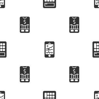 Hesap makinesini, seyyar hisse senedi ticaretini ve pürüzsüz şablonu ayarla. Vektör.