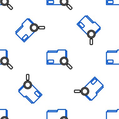 Dizin simgesiyle satır arama kavramı beyaz arkaplanda izole edilmiş pürüzsüz desen. Büyüteç ve belge. Veri ve bilgi işareti. Renkli taslak konsepti. Vektör.