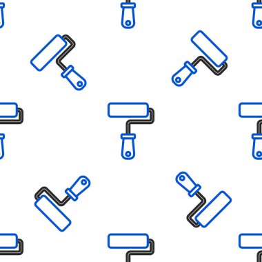 Çizgi boyası fırça simgesi beyaz arkaplanda izole edilmiş pürüzsüz desen. Renkli taslak konsepti. Vektör.