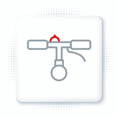 Çizgi Bisiklet gidon simgesi beyaz arkaplanda izole edildi. Renkli taslak konsepti. Vektör.