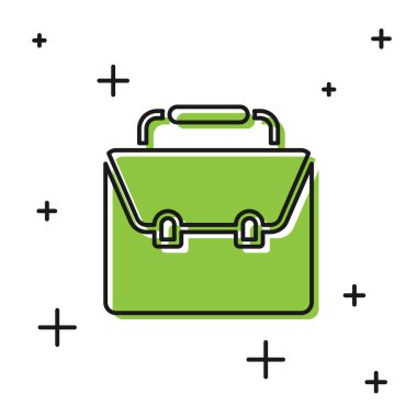 Beyaz arkaplanda siyah evrak çantası simgesi izole edildi. İş ilanı. İş portföyü. Vektör.