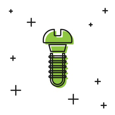 Siyah Metalik vida simgesi beyaz arkaplanda izole edilmiş. Vektör.