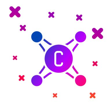 Beyaz arkaplanda izole edilmiş renkli musluk ikonu. Kademeli rastgele dinamik şekiller. Vektör.