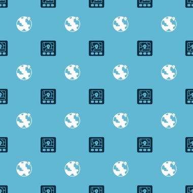 GPS cihazını harita ve konumla dünyadaki kusursuz şablona ayarla. Vektör.