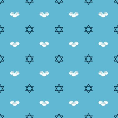 David 'in Yıldızı' nı ve Yahudi pastanesini kusursuz bir kalıba sokun. Vektör.