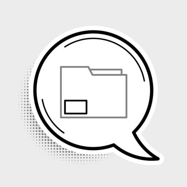 Gri arkaplanda satır dosya simgesi izole edildi. Muhasebe klasörü sembolü. Muhasebe yönetimi. Renkli taslak konsepti. Vektör.