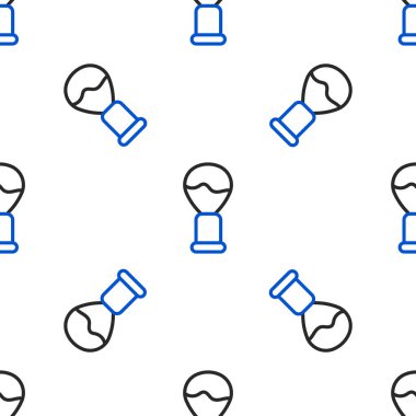 Çizgi tıraş fırçası simgesi beyaz arkaplanda izole edilmiş pürüzsüz desen. Berber dükkanı sembolü. Renkli taslak konsepti. Vektör.