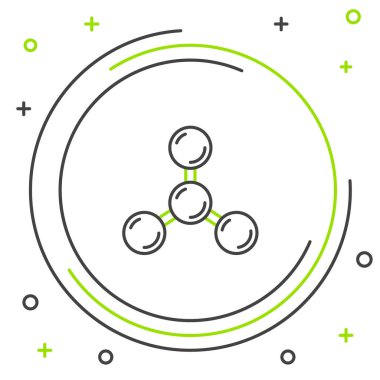 Molekül simgesi beyaz arkaplanda izole edildi. Kimya moleküllerinin yapısı, fen öğretmenlerinin yenilikçi eğitim posteri. Renkli taslak konsepti. Vektör.