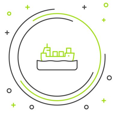 Hat petrol tankeri simgesi beyaz arkaplanda izole edildi. Renkli taslak konsepti. Vektör.