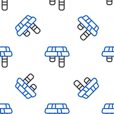 Çizgi Kış eşarbı simgesi beyaz arkaplanda izole edilmiş kusursuz desen. Renkli taslak konsepti. Vektör.