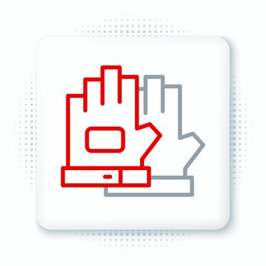 Çizgi Eldivenleri simgesi beyaz arkaplanda izole edildi. Olağanüstü bir spor. Spor malzemeleri. Renkli taslak konsepti. Vektör.