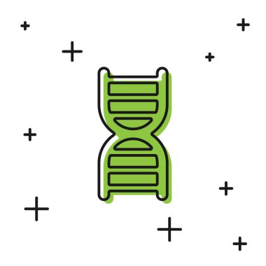 Siyah DNA sembolü beyaz arkaplanda izole edilmiş. Vektör.