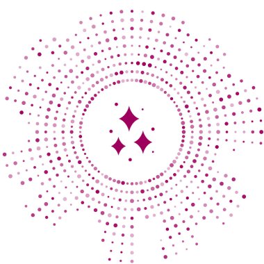 Mor Firework simgesi beyaz arkaplanda izole edildi. Eğlence partisi anlayışı. Patlayıcı havai fişek sembolü. Soyut çember rastgele noktalar. Vektör.