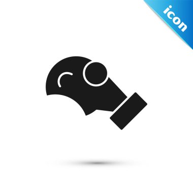 Gri Gaz maskesi simgesi beyaz arkaplanda izole edildi. Solunum cihazı işareti. Vektör.