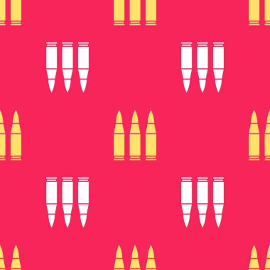 Sarı kurşun ikonu kırmızı arkaplanda kusursuz desen izole etti. Vektör.