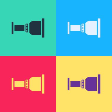 Pop Art Pipe adaptör simgesi renk arkaplanında izole edildi. Tesisat boru hattının farklı şekillerde parçaları. Vektör.