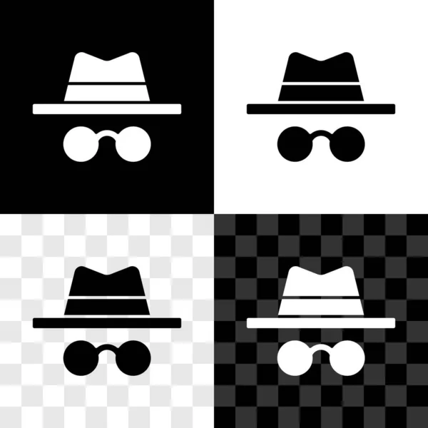 Siyah beyaz, şeffaf arkaplanda Incognito kip simgesini izole et. Vektör.