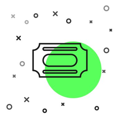 Siyah çizgi sirk bileti ikonu beyaz arka planda izole edildi. Eğlence parkı. Vektör.