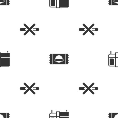 Yatak, spor beslenme ve sigara içilmemesi kalıpları. Vektör.