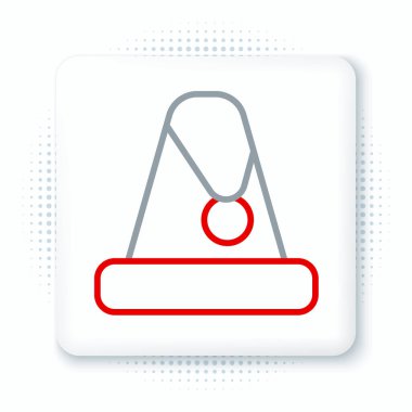 Beyaz arka planda izole edilmiş çizgi Noel Baba şapkası ikonu. Mutlu Noeller ve mutlu yıllar. Renkli taslak konsepti. Vektör.