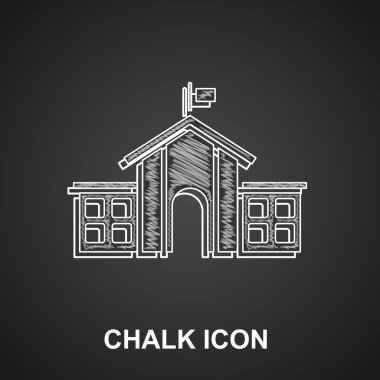 Tebeşir Birleşik Devletler Kongre simgesi siyah arka planda izole edildi. Washington DC, ABD. Vektör.