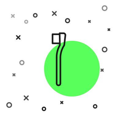 Beyaz arkaplanda siyah çizgi diş fırçası simgesi izole edildi. Vektör İllüstrasyonu.