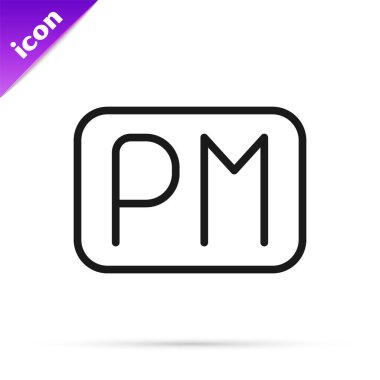 Siyah çizgi gündüz simgesi beyaz arkaplanda izole edildi. Zaman sembolü. Vektör.