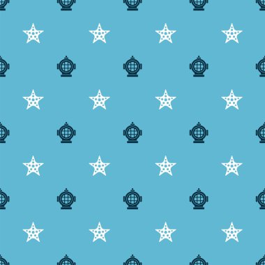 Aqualung ve Denizyıldızı 'nı kusursuz bir kalıba sokun. Vektör.