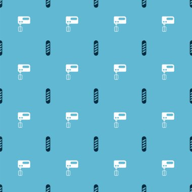 Fransız baget ekmeğini ve elektrikli mikseri pürüzsüz desene ayarlayın. Vektör.