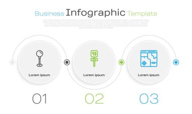 Pimi, trafik işaretini ve şehir haritasının bilgilerini ayarla. Ticari bilgi şablonu. Vektör.