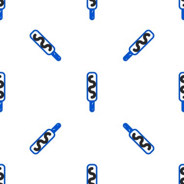 Çizgi dondurma ikonu beyaz arka planda izole edilmiş kusursuz desen. Güzel sembol. Renkli taslak konsepti. Vektör.