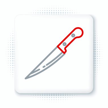 Çizgi Bıçak simgesi beyaz arkaplanda izole edildi. Çatal bıçak sembolü. Renkli taslak konsepti. Vektör.