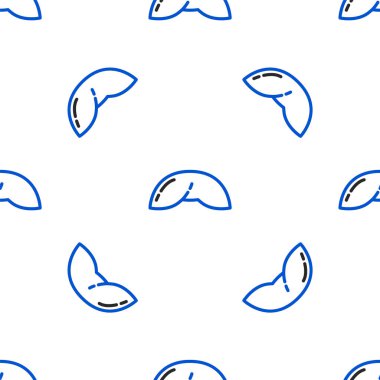 Çin şans kurabiyesi ikonu beyaz arka planda izole edilmiş kusursuz desen. Geleneksel Asya. Renkli taslak konsepti. Vektör.