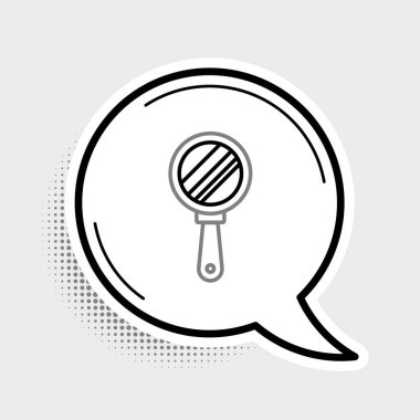 Çizgi El ayna simgesi gri arkaplanda izole edildi. Renkli taslak konsepti. Vektör.