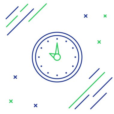 Satır Saat simgesi beyaz arkaplanda izole edildi. Zaman sembolü. Renkli taslak konsepti. Vektör.